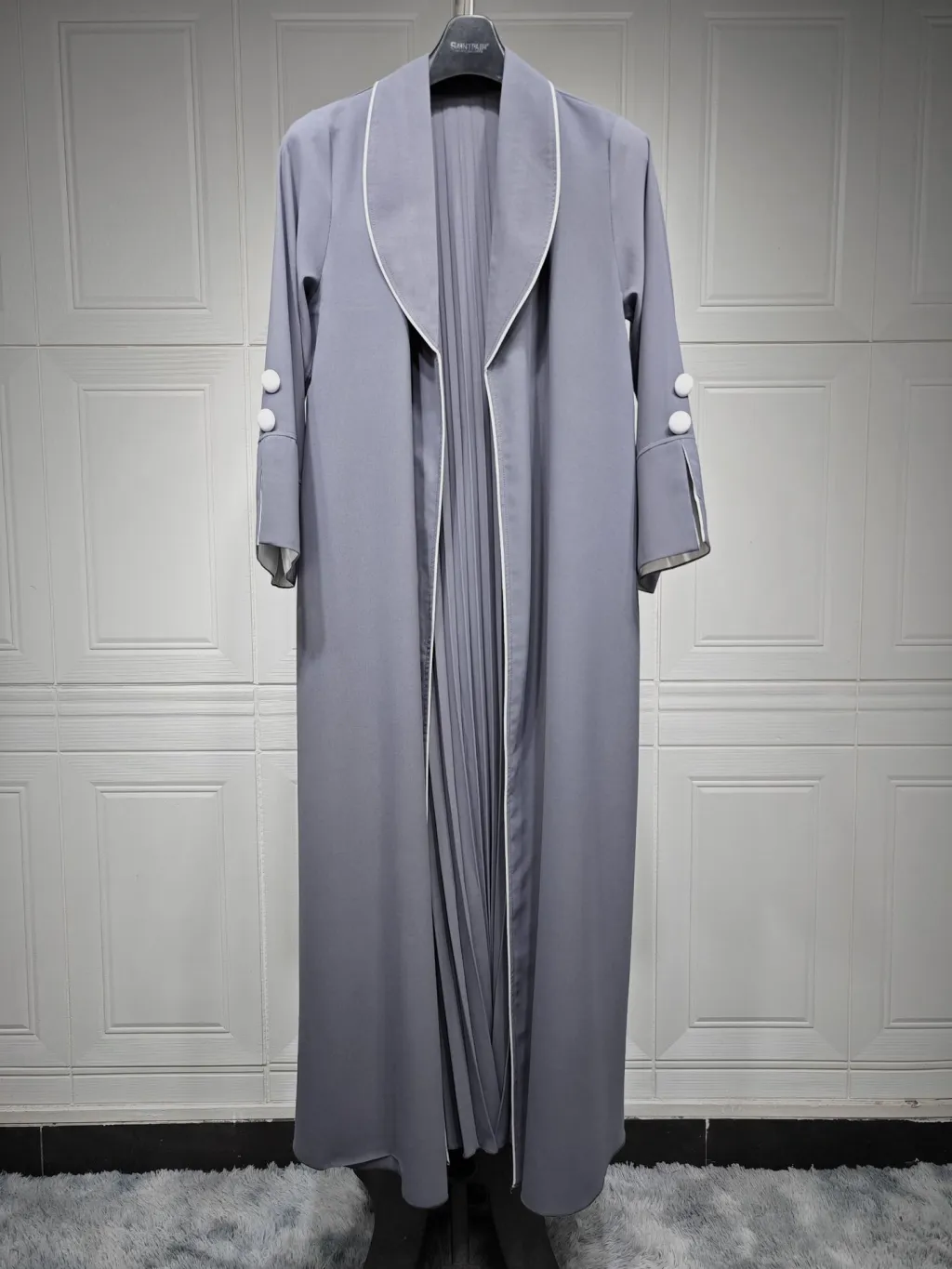 Cardigan Long Dress Women's Clothing Dress Autumn And Winter Elegant Robe Trench Coat - Grey