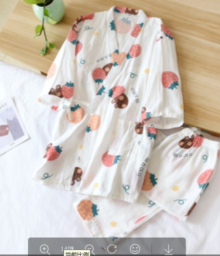 White Strawberry Bear Kimono