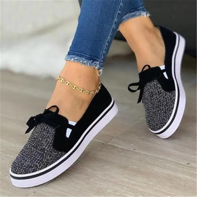 Fall New Flat Shoes Female Low Top Shallow Mouth Black - Shop at LoveMi