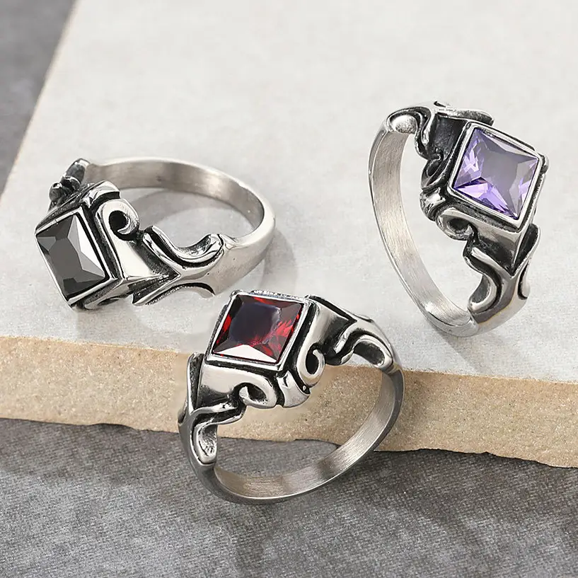 Prismatic Gem Men's Titanium Steel Ring