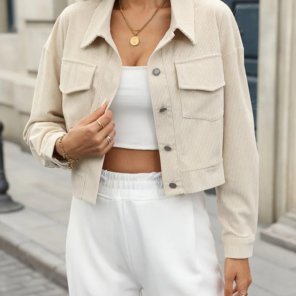 Fitted Slimming Short Jacket For A Tailored - Apricotcolor