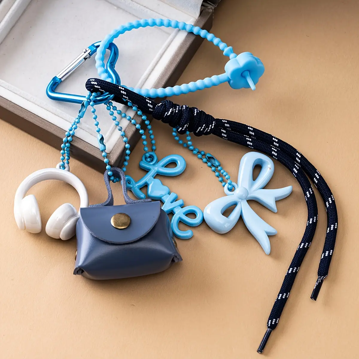 Fashion Bow Earphone Miu Series Braided Rope Bag Pendant Keychain