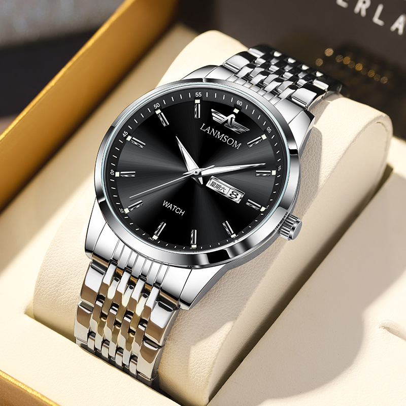 Slim Business Watch Dual-date Display Waterproof Luminous And Fully Automatic 6