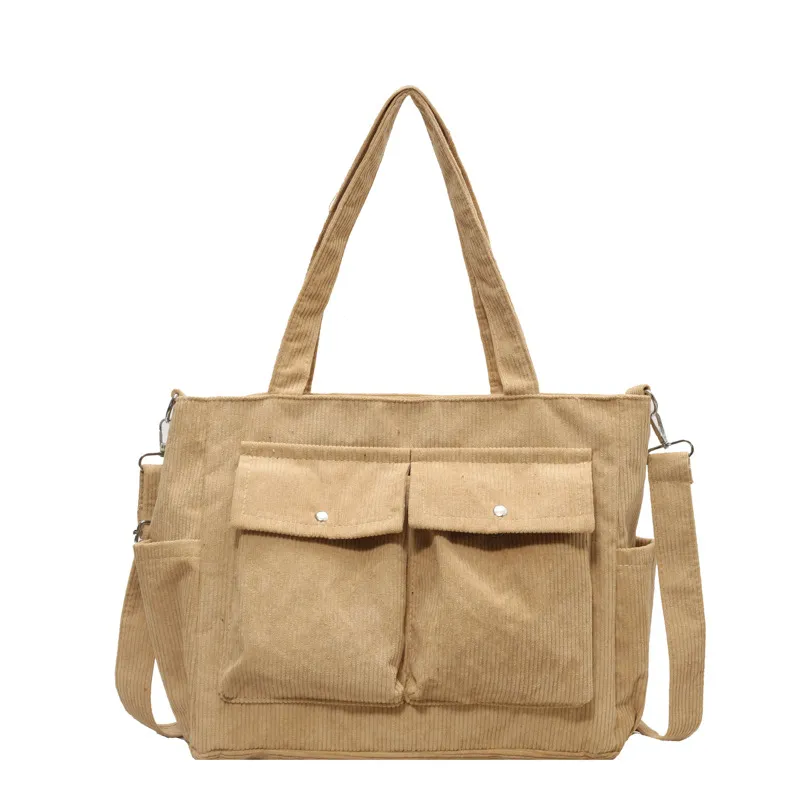 Simple And Versatile Commuting Crossbody Tote Bag - Khaki