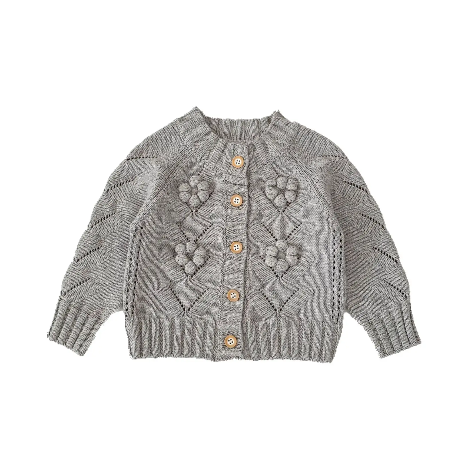 Baby Girl Hollow Out Hand Crocheting Ball Knitted Sweater Coat All-matching