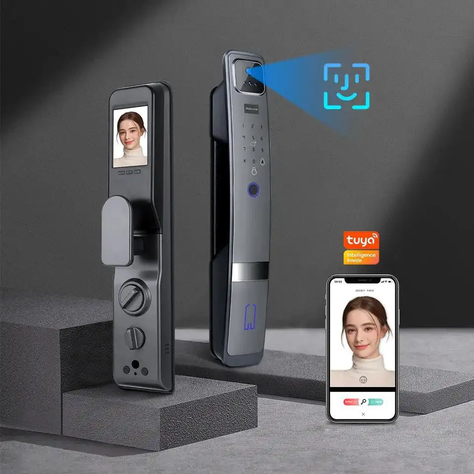 Face Recognition Anti-theft Fingerprint Password Smart Door