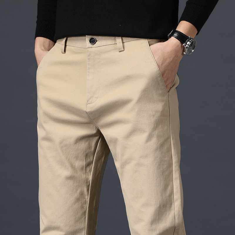 Men's Elastic Loose Straight-leg Youth Business Trousers