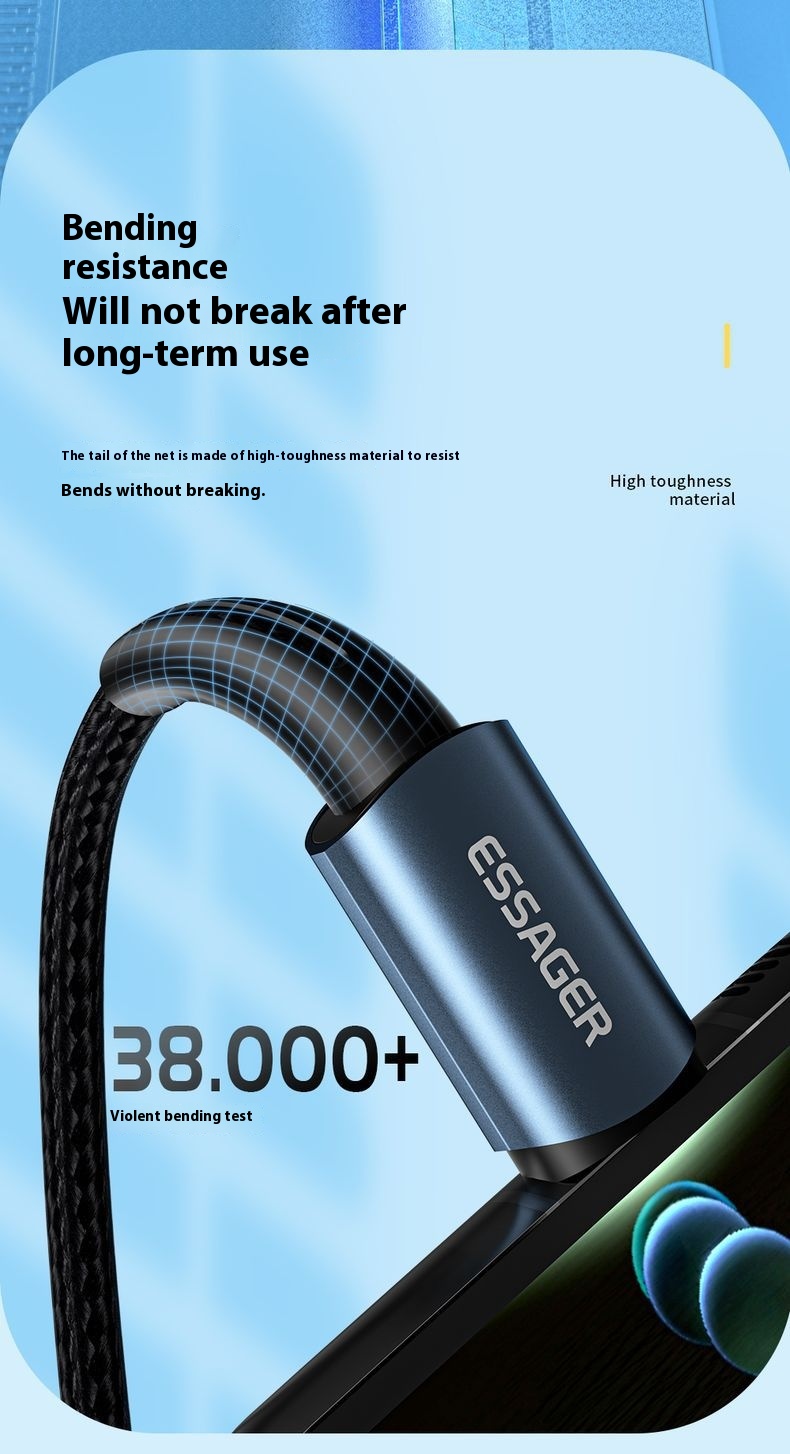 PD100W Fast Charge Data Cable For Mobile Phone Tablet Typec Fast Charging - Image 14