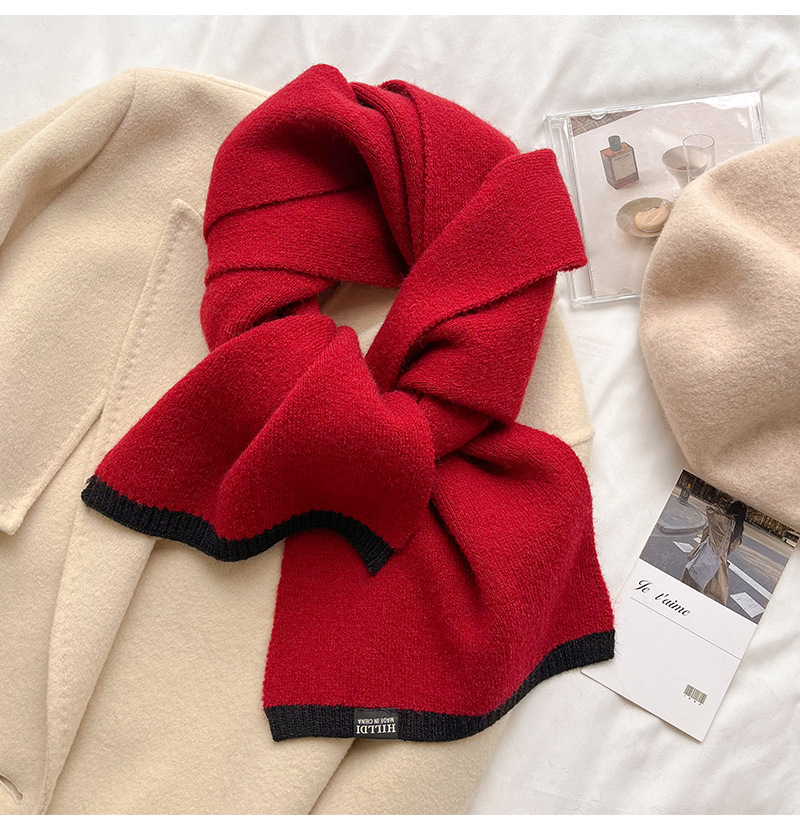 Title 14, Solid Color Knitted Wool Keep Warm Scarf