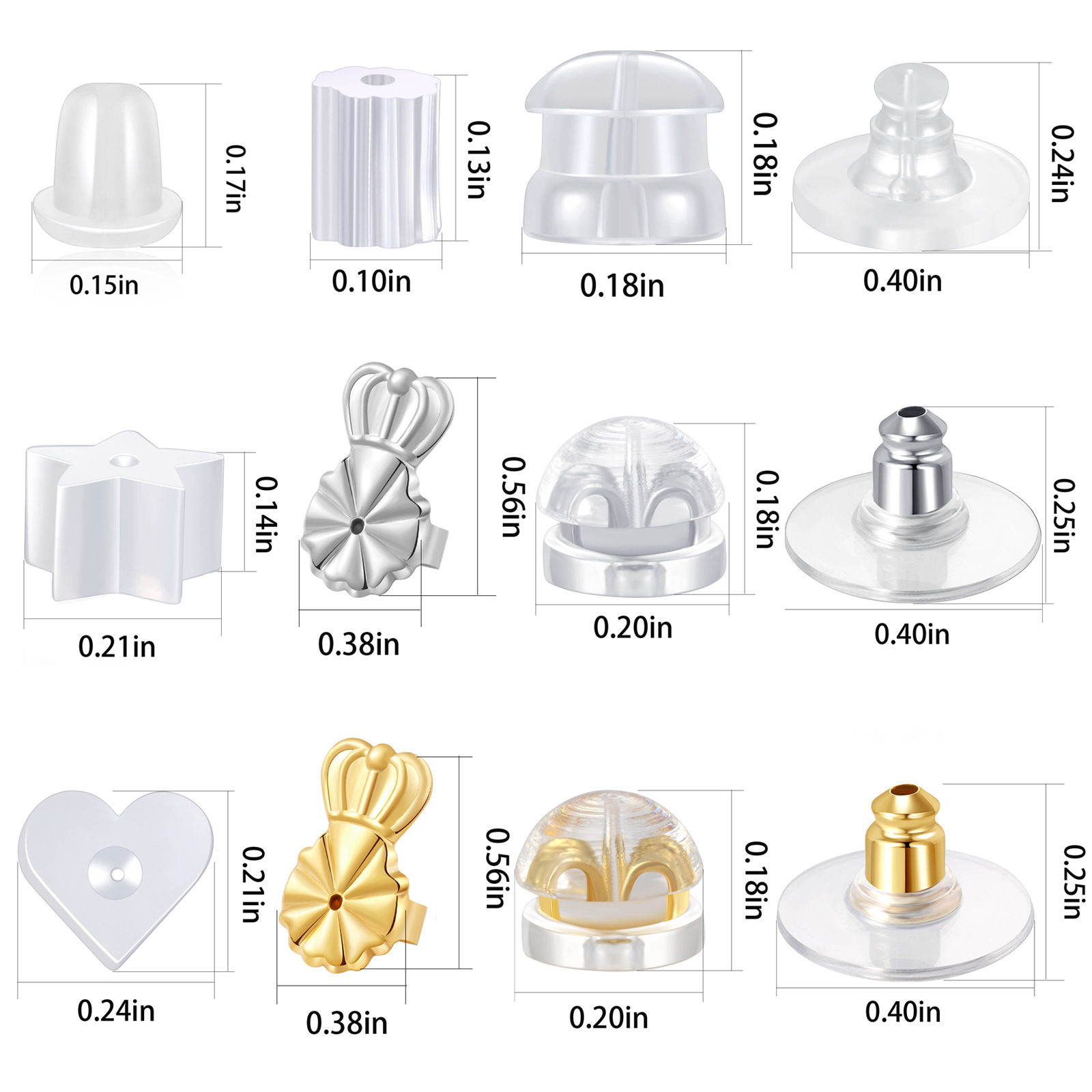 Title 4, Plastic Silicone Metal Earplug With Ear Studs