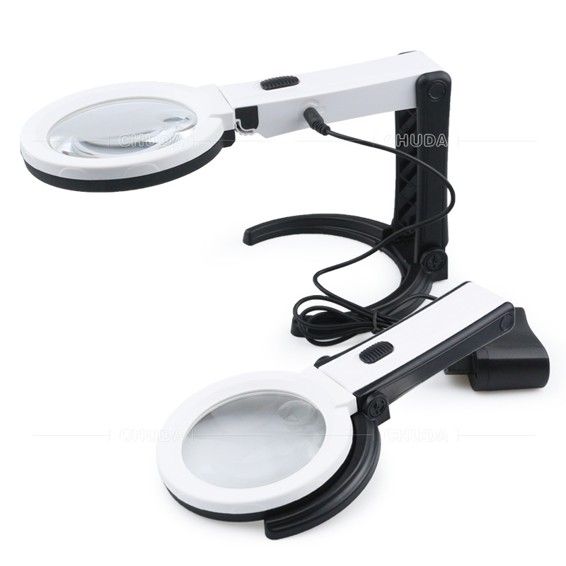 Desktop Folding Handheld Magnifying Glass Folding With Ten Lights External Power Supply Led Magnifying Glass — foto 8