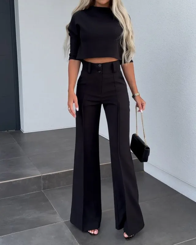 Fashion Tops High Waist Wide Leg Black - Shop at LoveMi