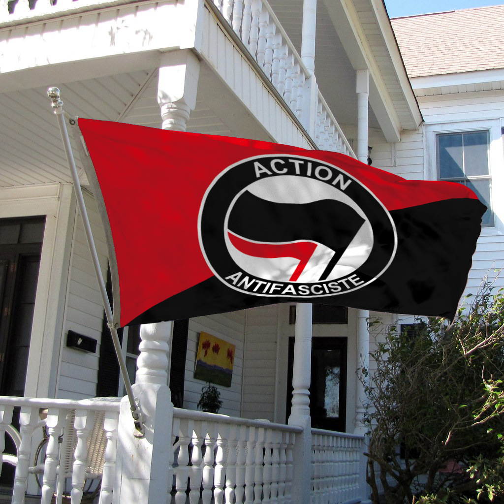 Creative Antifa Red-and-black Flag Banner