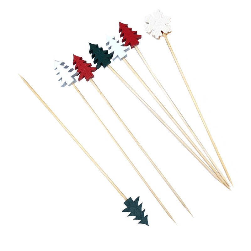 Title 6, Fruit Toothpick Disposable Bamboo Stick Snowfla...