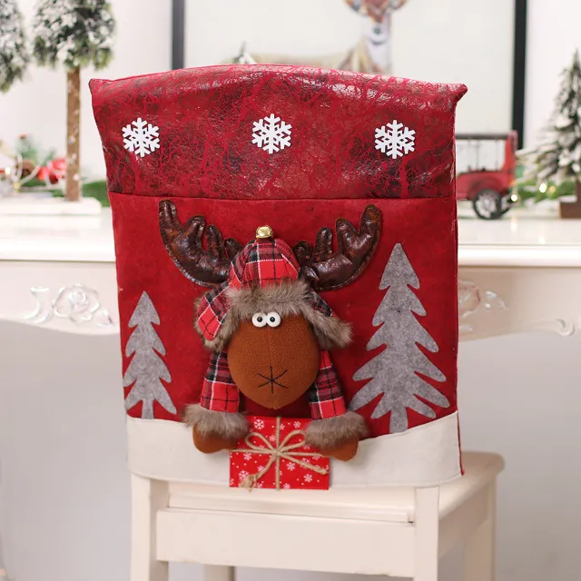 Decoration Three dimensional Cartoon Chair Cover Santa Snowman Deer - Shop at LoveMi