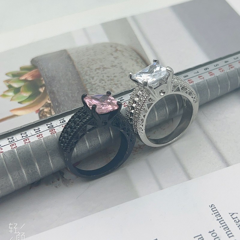 Diamond Plated Black Gold European And American Trendy Zircon