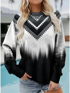 Retro Street Casual Round Neck Long Sleeve Sweater - Xxxxl - View 1