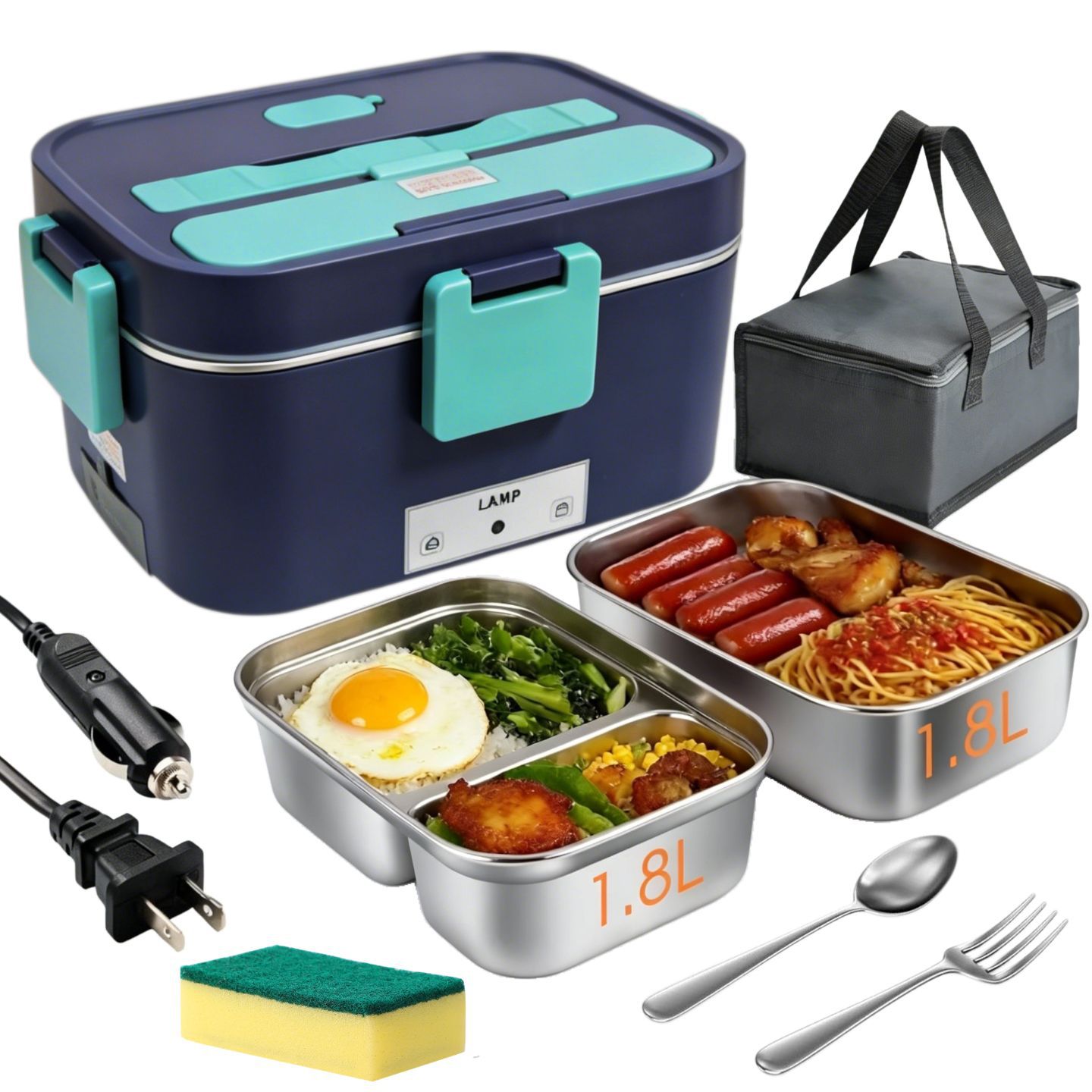Portable Electric Lunch Box With Plug-in Heating Function