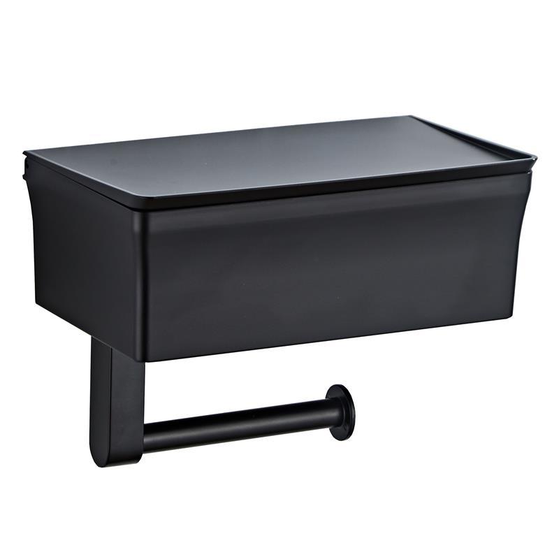 Black Tissue Box Holder Bathroom Roll Holder