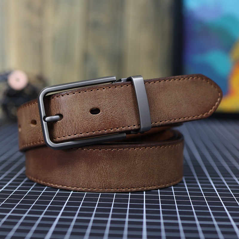 Men's Vintage Genuine Leather Belt With Pin Buckle 29 ead9e846 9452 48c1 bd06 053394f81db5