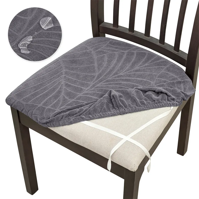 Leaves Figured Cloth Elastic Home Seat Cover - Dark Gray