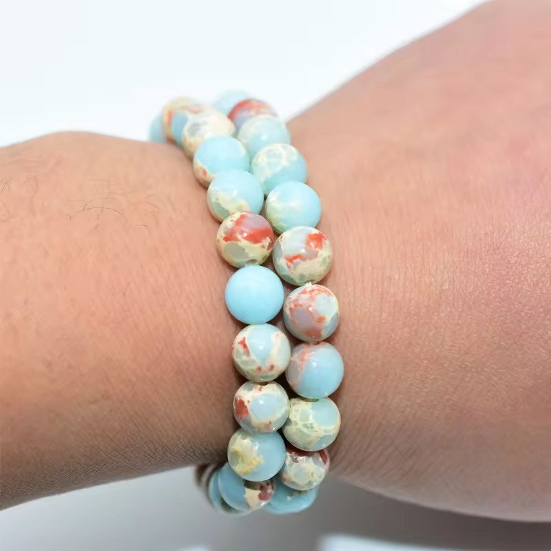 Simple Sky-Blue Natural Stone Bracelet