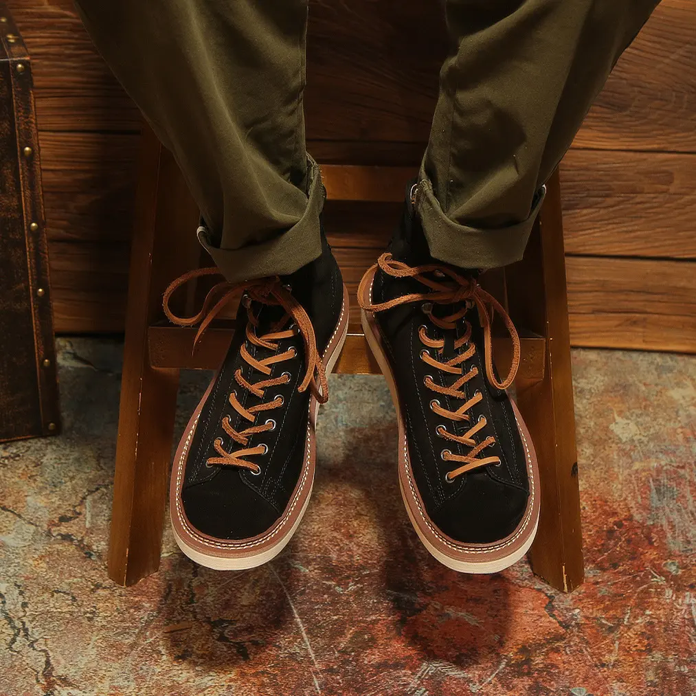 Platform Height-increasing Suede Vintage Breathable High-top Work