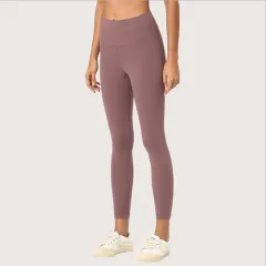 Double-sided Sanding Skin Nude Feel Yoga Pants - Dove Feather Grey - View 1