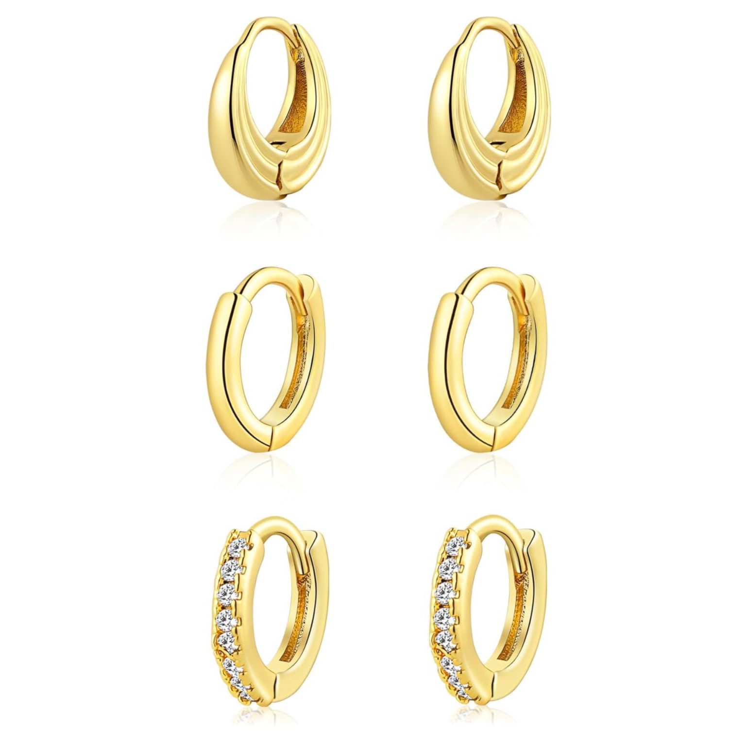 Gold Hoop Earrings 14K Goldwhite Gold Plated Earrings