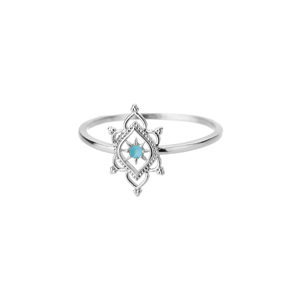 Crown Green Double Layer Hollow Ring