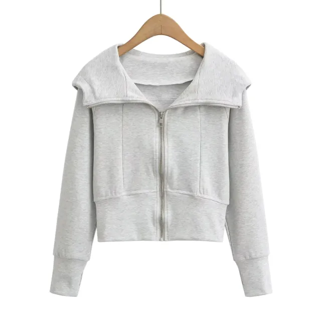 Women's American Street Sports Slim Version Hoodie Coat Greige - Shop at LoveMi