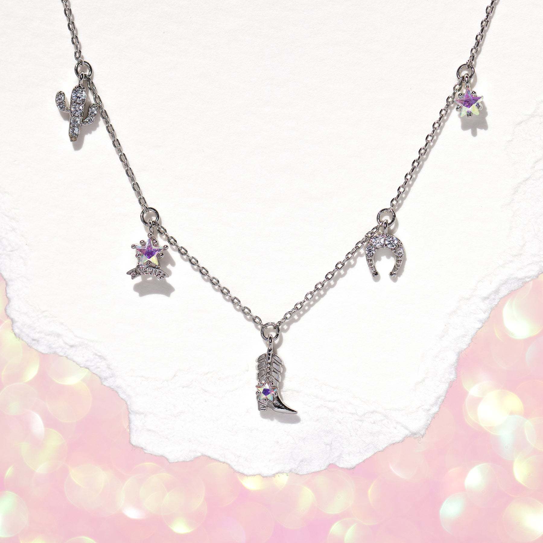 Pendant Boots Cowboy Hat Horseshoe Pendant Necklace