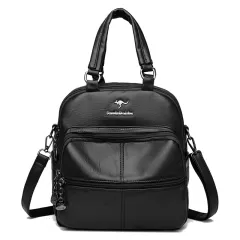Women's One Shoulder Multi-functional Retro Women's Handbag - Black - View 1