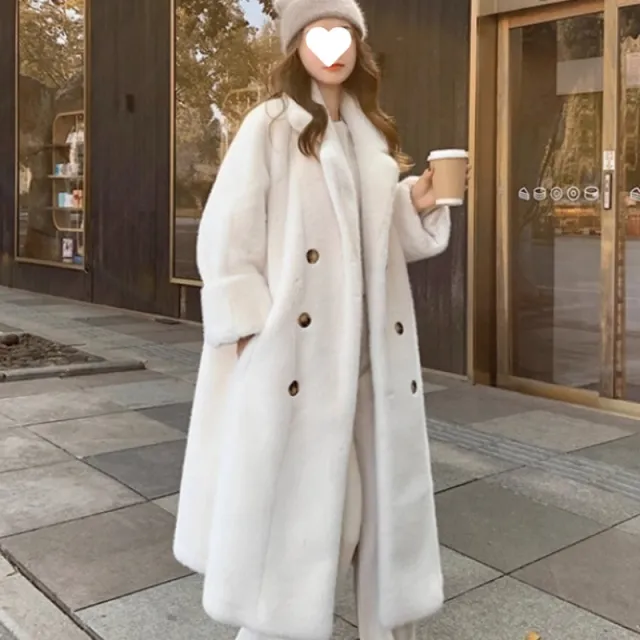 Fashion Long Suit Collar Women's Coat Beige - Shop at LoveMi