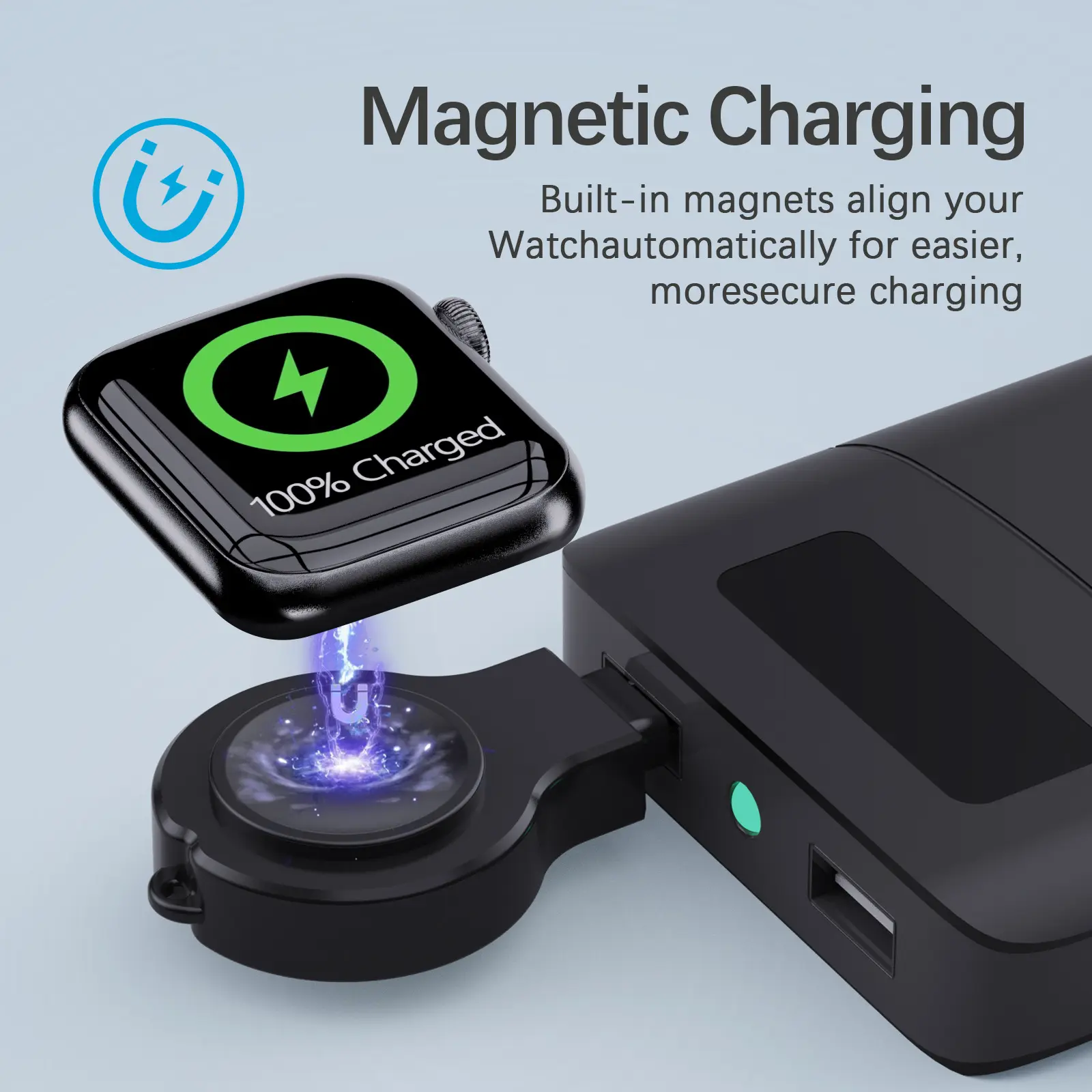 Portable Google Watch Wireless Magnetic Charger