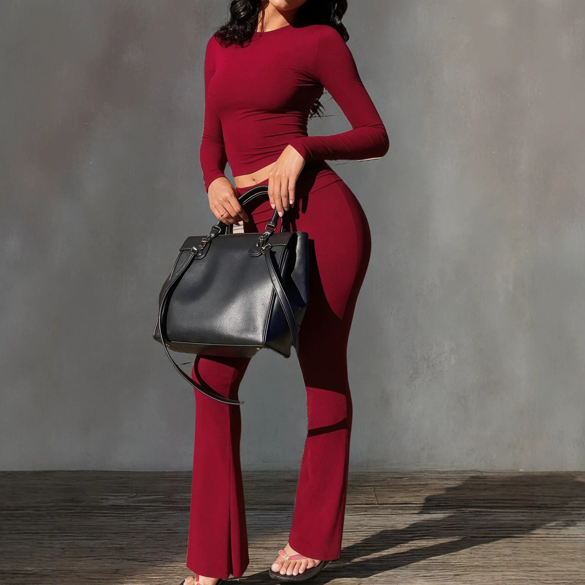 Women's Fashion Turtleneck Long-sleeve Sporty Casual Set