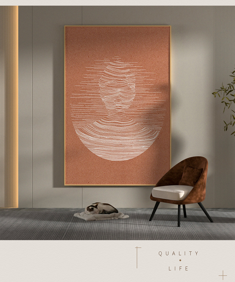 Title 5, Entrance Orange Background Wall Painting