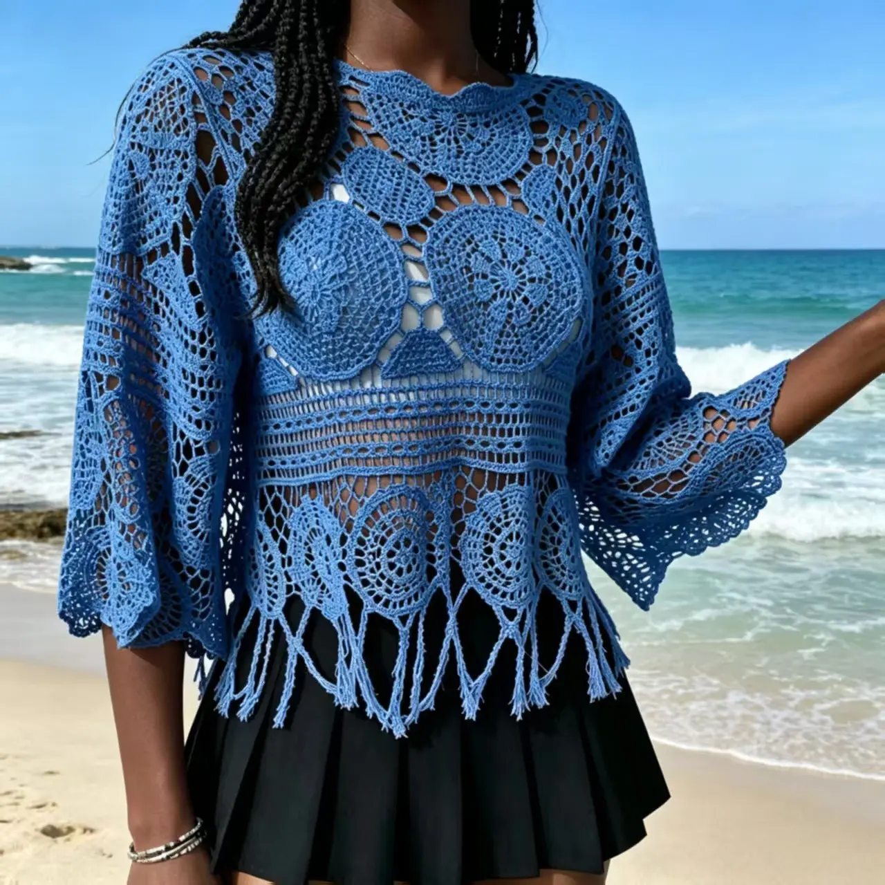 New Bohemian Beach vacation style Crochet Openwork