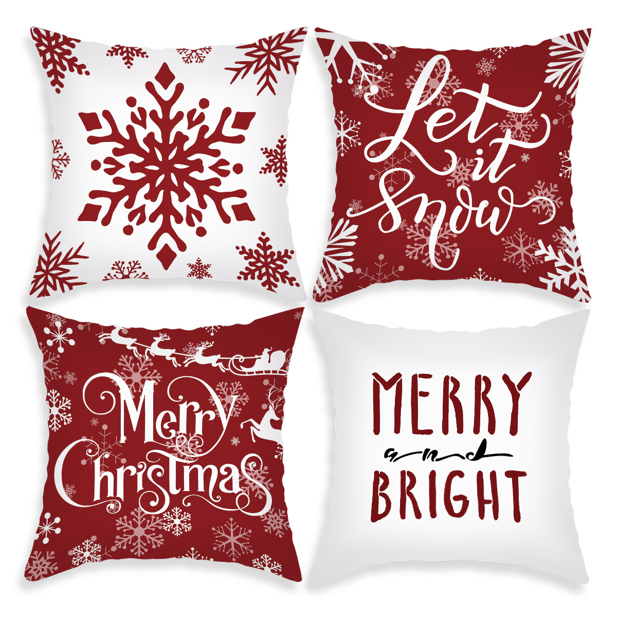 Title 6, Pillow Cover Cartoon Santa Claus Elk Holiday De...