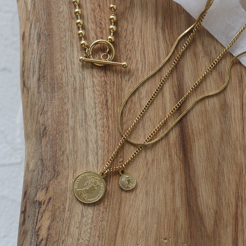 Title 3, Double Coin Round Necklace