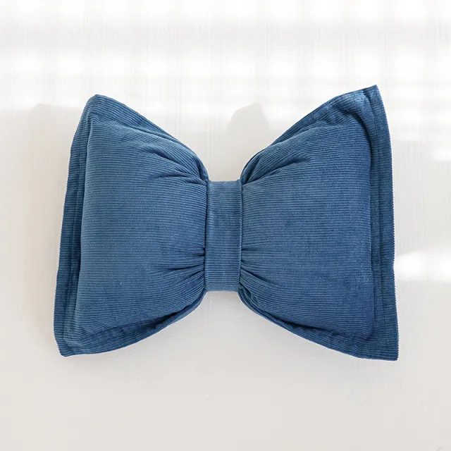 Creative Bowknot Cotton Lumbar Pillow Autumn Wave Blue - Shop at LoveMi