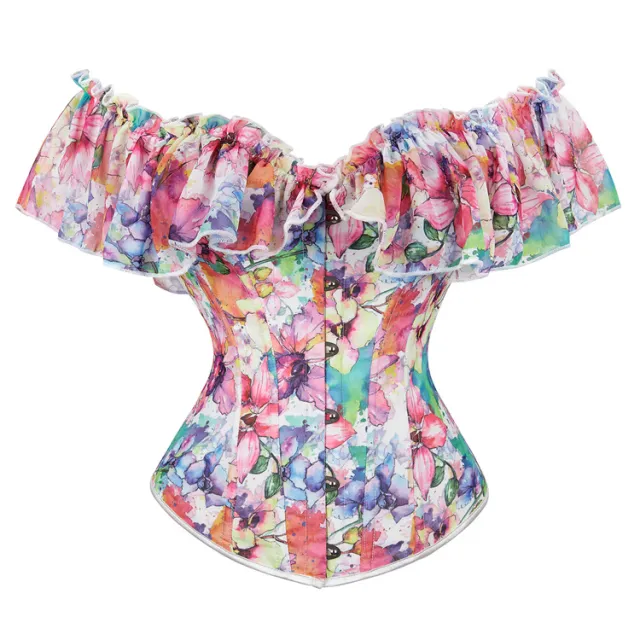 European And American Court Corset Pattern Color Chest Support Body Corset Color M - Shop at LoveMi