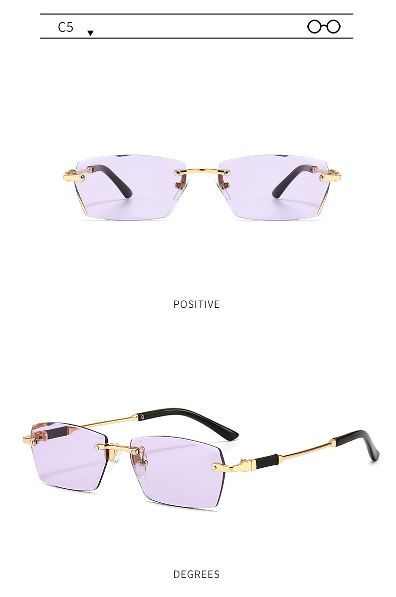 Title 14, Frameless Trim Sunglasses Personality Jelly Color