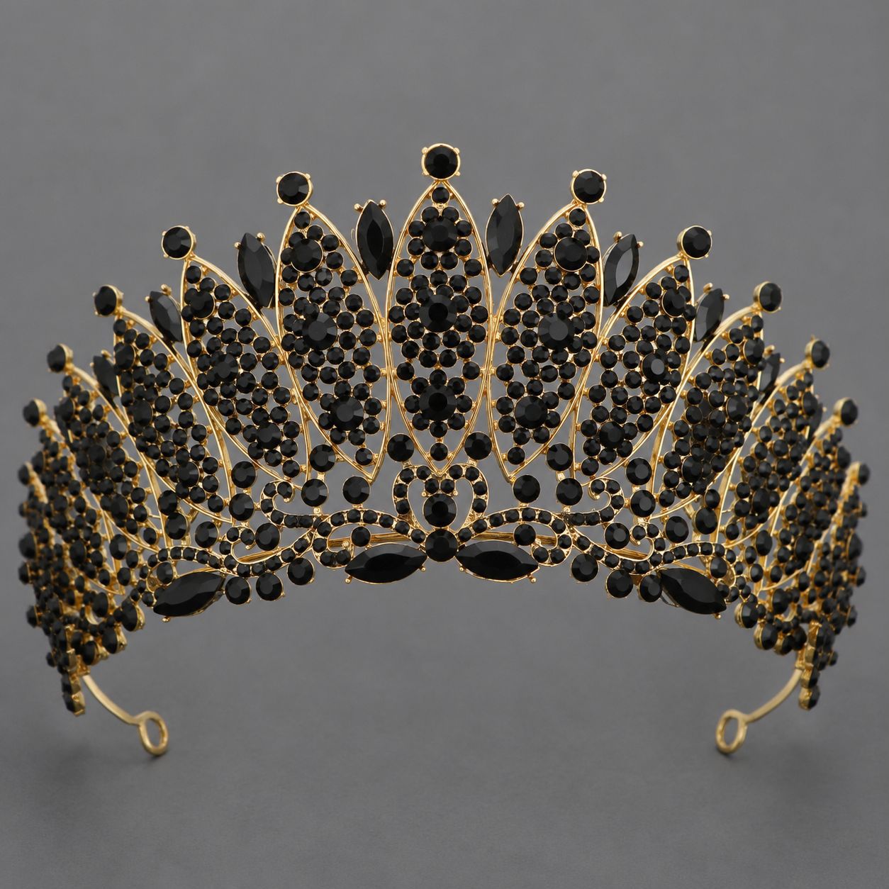 Dark High-end Alloy Rhinestone Crownstylish Headpiece — foto 9