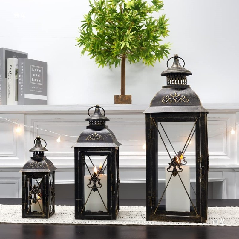 European Black White Wrought Iron Floor-standing Storm