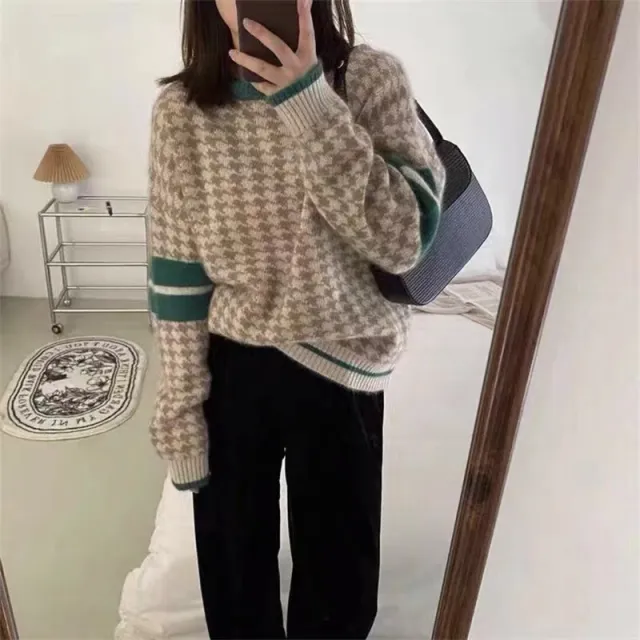 Idle Style Japanese style Retro Sweater For Women Khaki - Shop at LoveMi