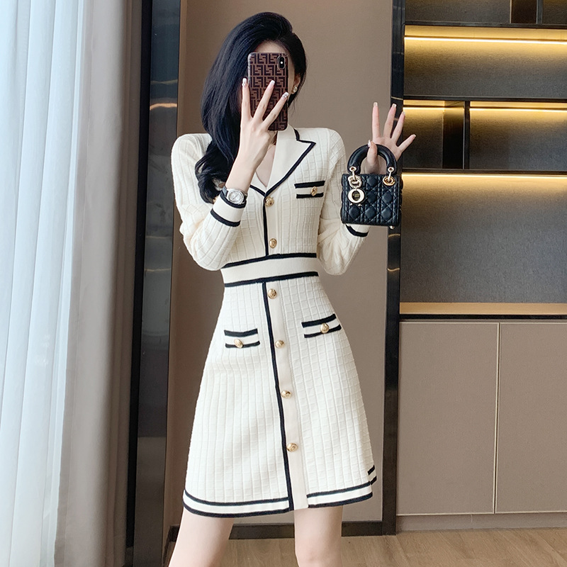 Nanyou Fashion Women's Wear Classic Style Knitted Dress Apricot - Shop at LoveMi