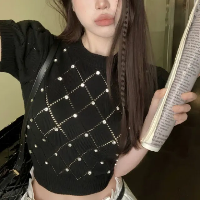 Women's Sweater Bubble Thin Sweater Black - Shop at LoveMi