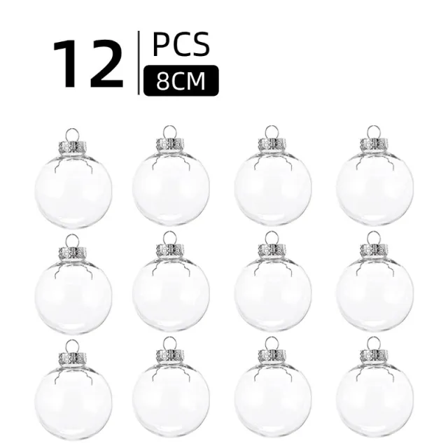 Christmas Ball Transparent PET Shatterproof DIY Pendant Plastic Ball 8Cm12 Pack - Shop at LoveMi