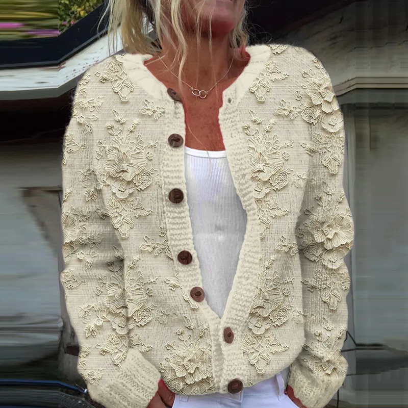 3D Digital Printing Cardigan Knitted Coat Women - 8 Colors-Xxxl